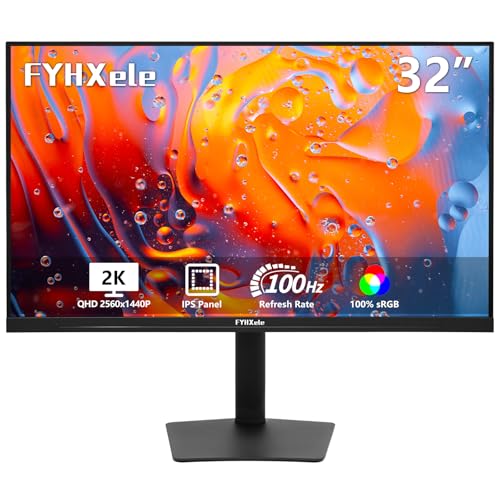 FYHXele 32 Inch Large Touchscreen Monitor QHD 1440P 100Hz